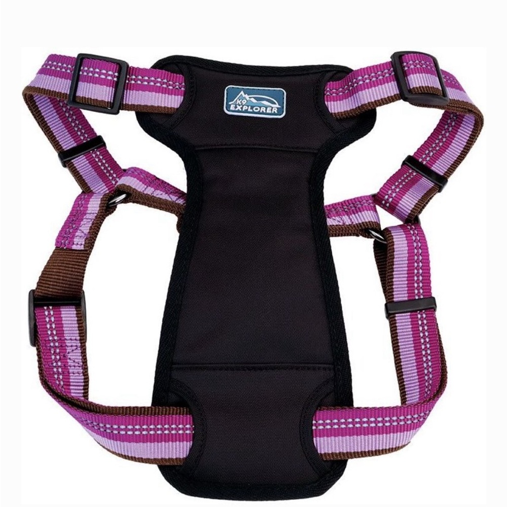 Coastal K9 Explorer Reflective Adjustable Padded Harness in Orchid, size small